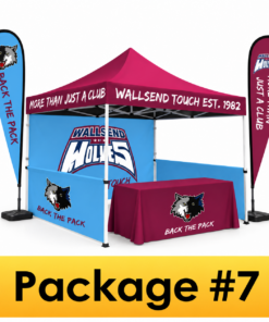 Custom Printed top, walls, two flags and tablecloth - Event HQ Package